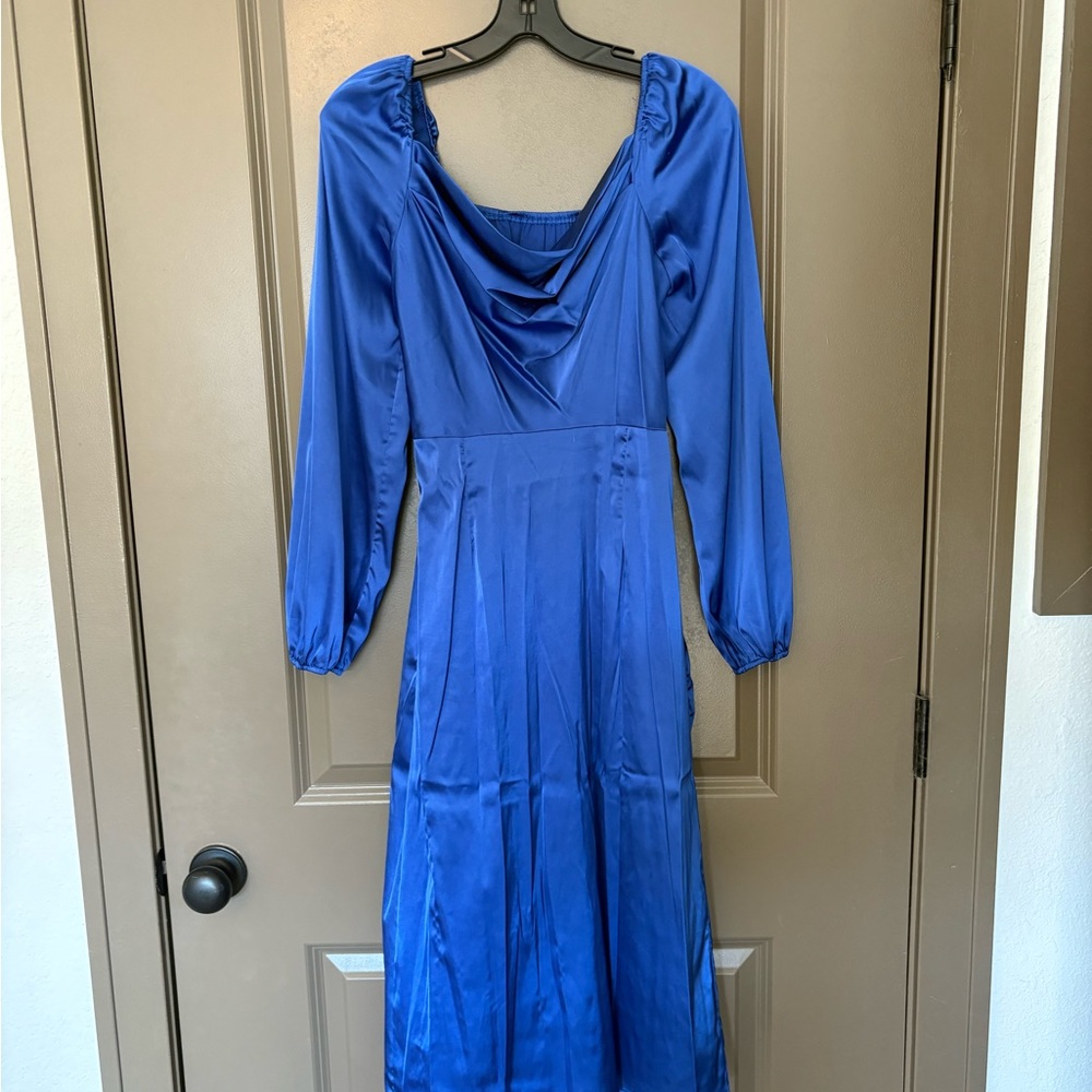Amazon Elegant Sapphire Long Sleeve Dress